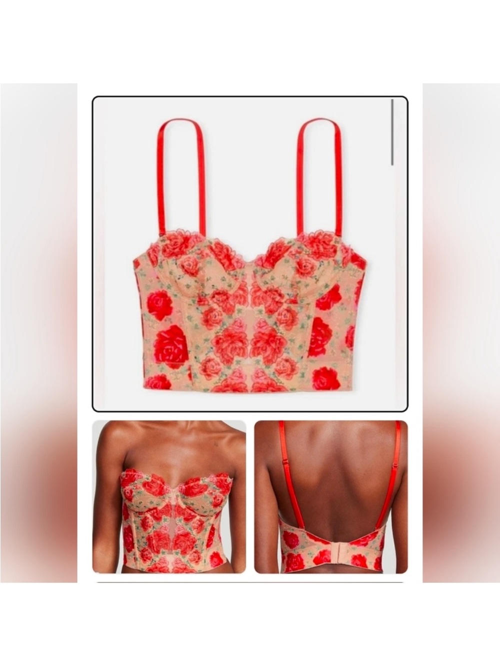 Victoria's Secret Dream Angels
Embroidered Illuminating Blooms Bra Top 32B NWT